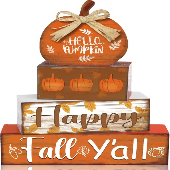4 Pcs Fall Wooden Signs Tabletop Decor {1}