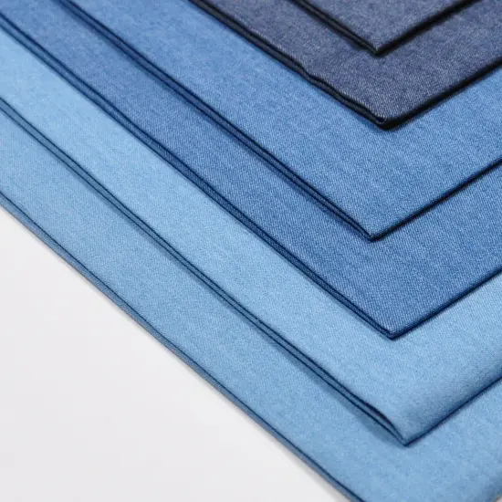 Indigo Light Denim 4.8OZ Fat Quarter 6pcs 18"X22" 100% Cotton Solid Fabric {3}