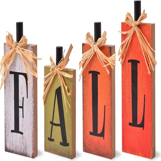 Autumn Decor Sign Block Set Fall Decorations {1}