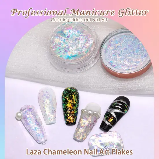Colorful Moonlight Chameleon Flakes Nail Glitter Irregular Opal Nail Foil Flakes Chunky Confetti Color {4}