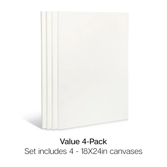 KINGART&reg; Stretched Canvas 18" x 24", 4-Pack {1}