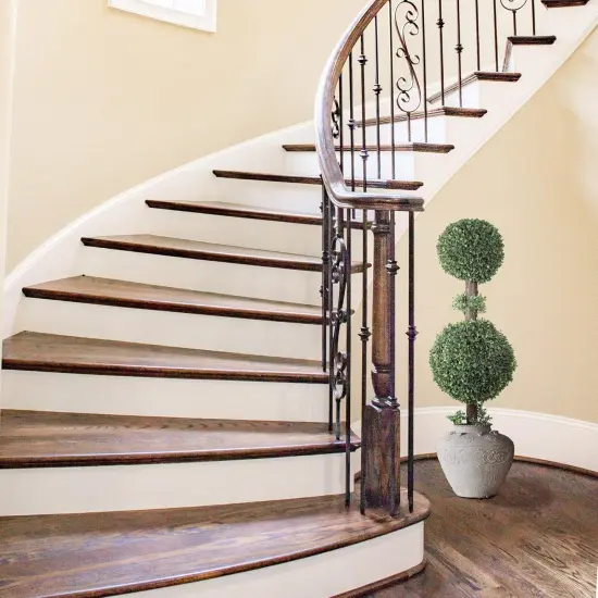 42" Double Boxwood Ball Topiary Tree in Black Pot, Floral Home by Artificial Flowers {3}