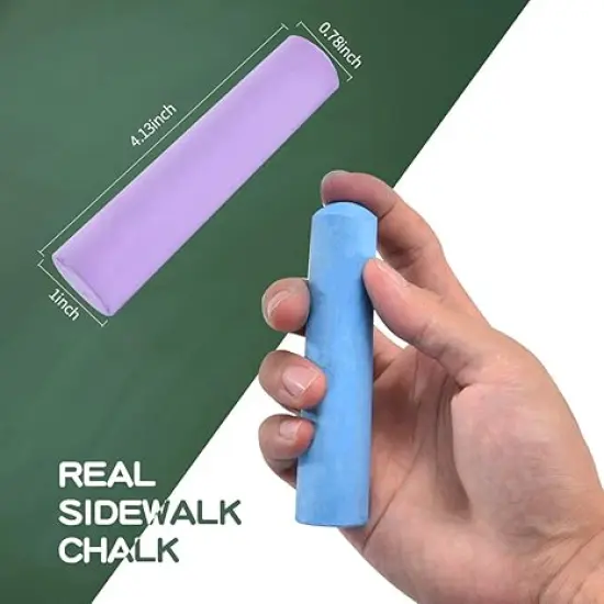 144PCS Washable Sidewalk Chalk Set in 12 Colors Non-Toxic Coloured Jumbo Chalk for Kids, Toddler Painting on Blackboard, Playground, Party {4}