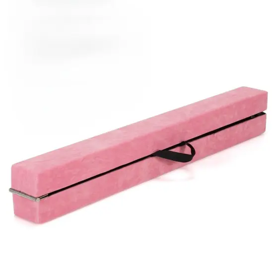 8 Feet Portable Folding Gymnastic Balance Beam with Solid Wood Base Ideal for Walkover or Cartwheel Pink {7}
