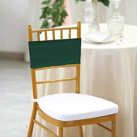 10 Pieces Hunter or Holly Green Spandex Chair Bands 7 x 13 Inches {3}