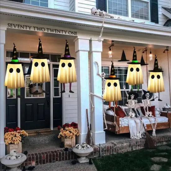 Set of 4 Halloween Hanging Ghosts {4}