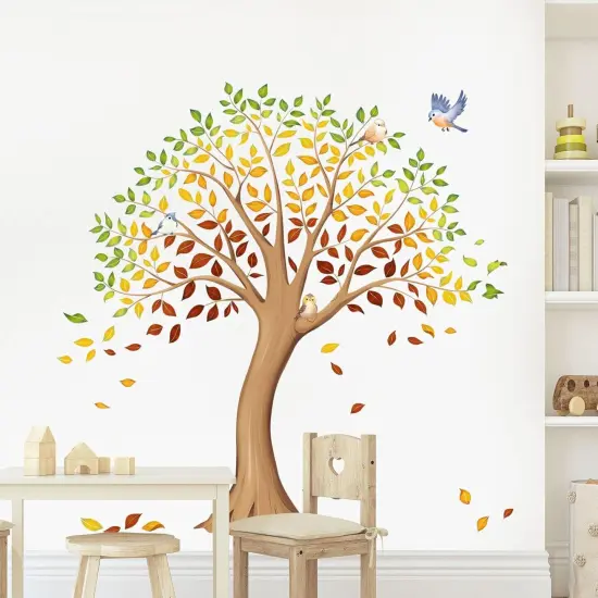 Large Fall Tree Wall Decals Autumn Tree Leaves {5}