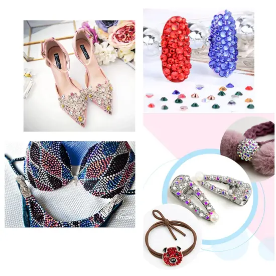 7000pcs+ Flatback Glass Hotfix Iron On Rhinestones Crystal for DIY Making with 1 Tweezer & 1 Picking Pen for Shoes, Clothes, Face Art, Bags, Manicure (Siam, 5-Sizes) {2}