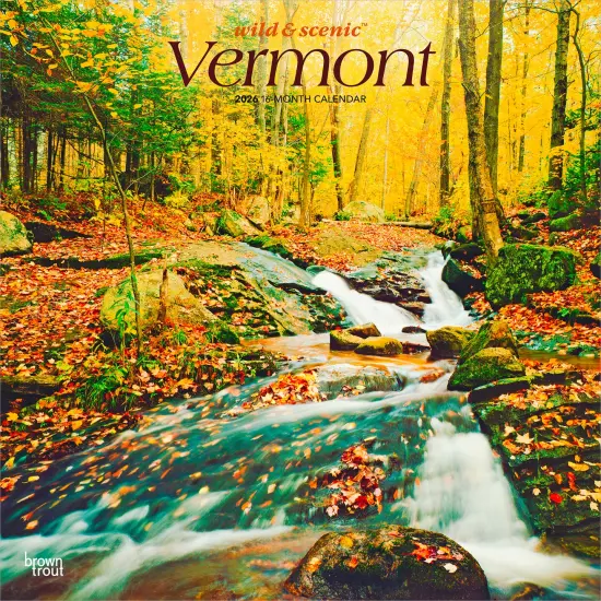Vermont Wild & Scenic | 2026 12 x 24 Inch (Hanging) Monthly Square Wall Calendar | Plastic-Free {1}