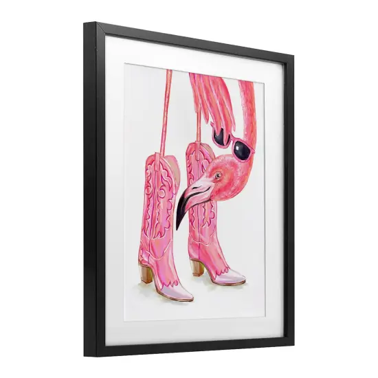 Stupell Industries Glam Cowgirl Flamingo Framed Print Under Glass, design by Ziwei Li {3}