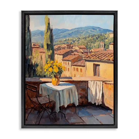 Stupell Industries Breakfast On The Balcony Floating Frame, design by Petal Prints Design {7}