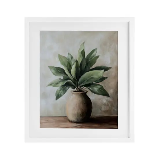 Stupell Industries Big Leaves House Plant Framed Print Under Glass, design by Petal Prints Design {1}