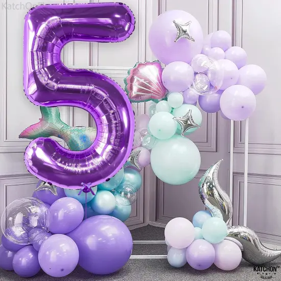 40 Inch | Mylar Purple Number 5 Balloon(purple) {4}