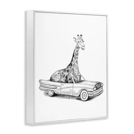 Stupell Industries Giraffe in Vintage Vehicle Framed Giclee, design by Rachel Nieman {3}