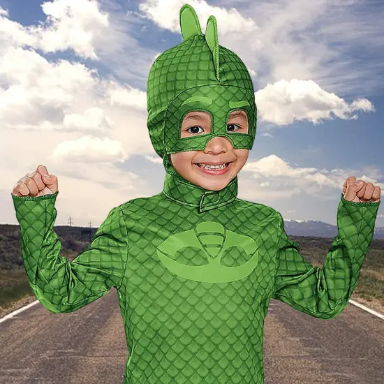 Child&rsquo;s PJ Masks Gekko Costume Toddler Superhero Outfit {3}