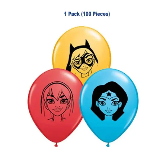 DC Super Hero Girls Faces Assortment 5 Inch Latex Balloons {1}