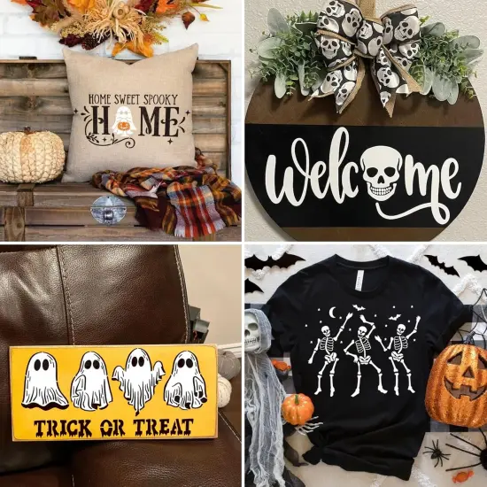 Halloween Stencils - Large Boo, Witch, Skeleton, and Ghost {3}