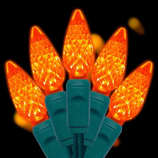 17 Ft Green Wire UL Listed 50 Count C6 Led Christmas Lights {1}