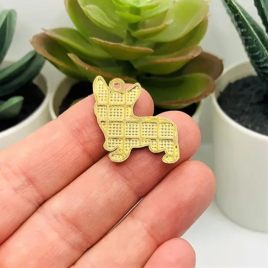Enamel Corgi Pet Dog Charms, 23x23mm {3}