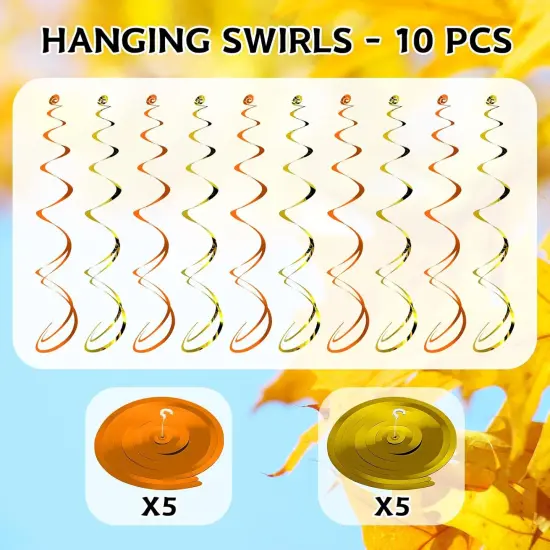 50 Pcs Fall Thanksgiving Hanging Swirls Decorations {2}