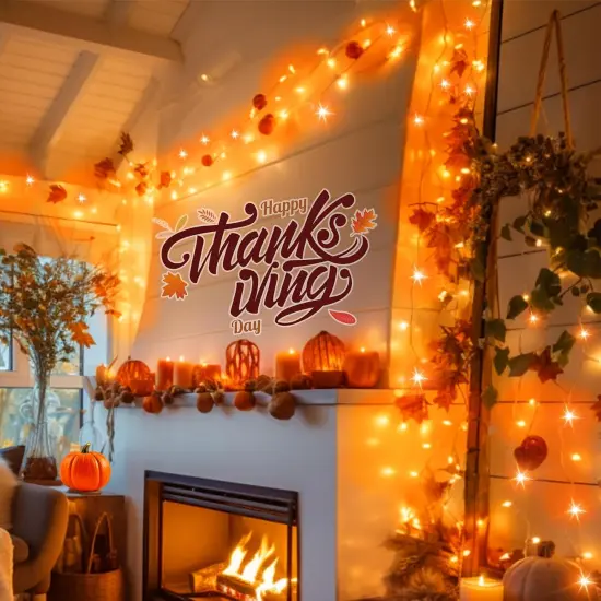 Halloween 300 LED Orange String Lights - 108 Ft, 8 Modes {3}