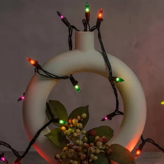 Pack of 200 Orange Green & Purple Halloween Lights with Black Wire {3}