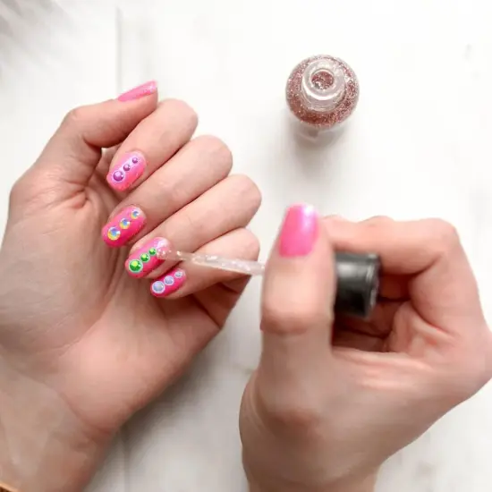 Mix Resin Rhinestones Half Round Pearls - Pink Blue Series {3}