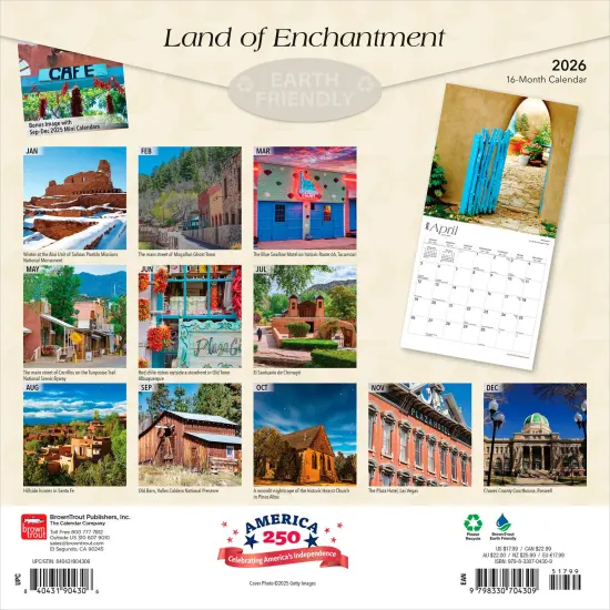 Land of Enchantment | New Mexico Places | 2026 12 x 24 Inch (Hanging) Monthly Square Wall Calendar | Plastic-Free {2}