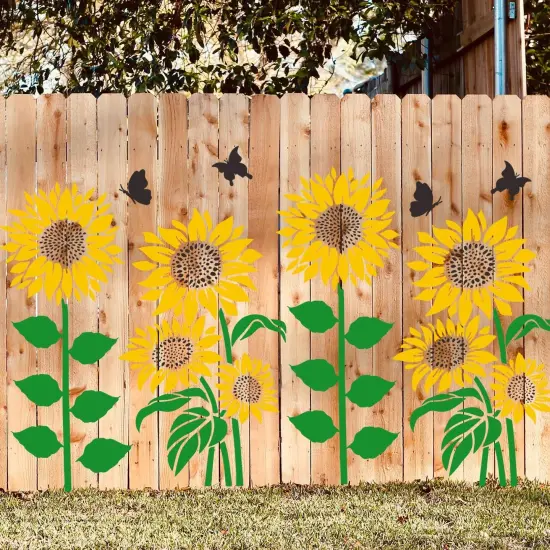 Large Flower Stencils for Wood Fence Sunflower Stencil {1}