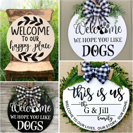 Welcome Stencils for Painting on Wood, 12&rdquo; Round Stencils for Painting {6}