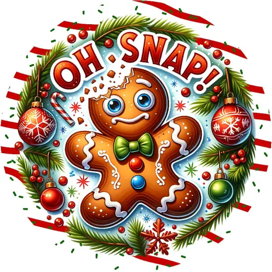 Oh Snap Gingerbread Cookie Round Sign {2}