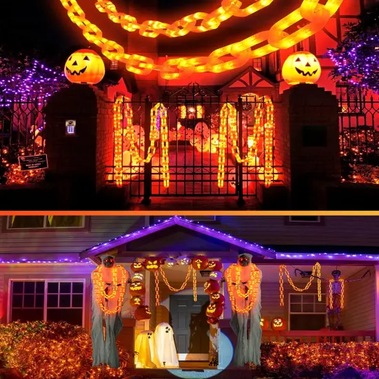 10 Ft 160 LED Solar Halloween Decorations Outdoor String Lights {5}