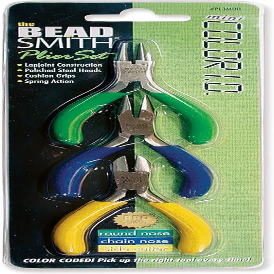 The Beadsmith Color-ID Mini Pliers &ndash; Color Coded Set &ndash; 3 Inches, 3 Piece Kit: Chain Nose, Round Nose, & Side Cutter &ndash; Tools for Jewelry Making {6}