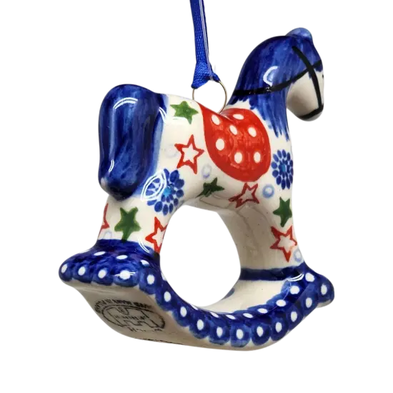 Rocking Horse Ornament - Festive Stars Pattern {3}