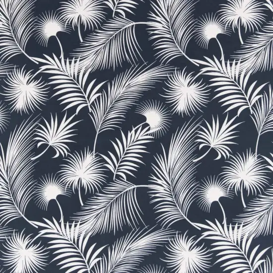 Navy - Blue Leaves,Tropical & Botanical Upholstery Fabric 54 Inches" {1}