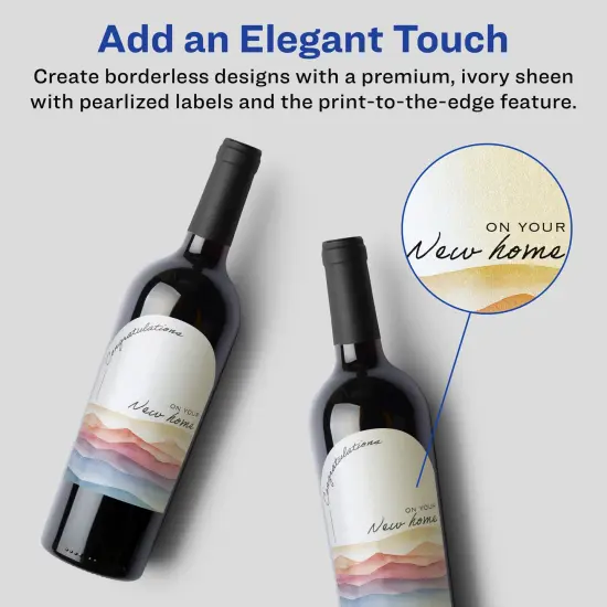 Avery Pearlized Ivory Arched Labels with Sure Feed Technology, Print-to-the-Edge, 3" x 2.25" {2}