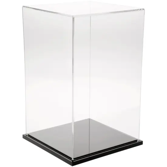 Plymor Clear Acrylic Display Case, 7" W x 7" D x 11" H Black Base {2}