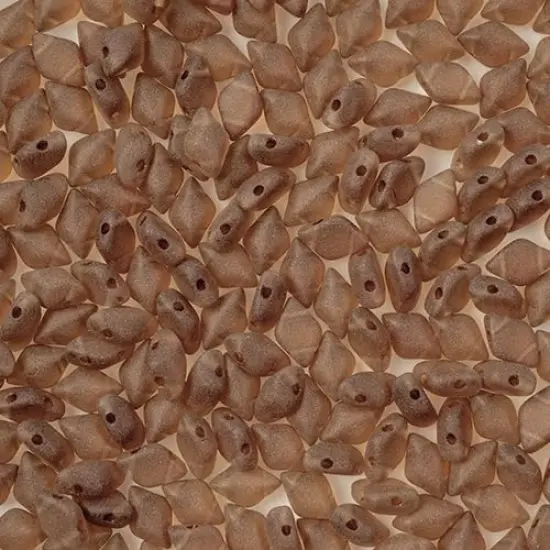 Matubo 2-Hole Czech Glass Transparent Matte Gemduo Beads, 50g Dark Topaz Matte {1}