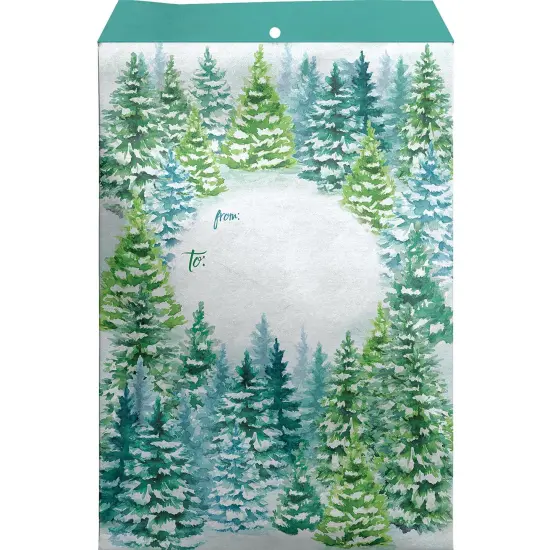 Pack/6: Snowy Trees Theme Mailing Envelope - 6 x 1/2 x 9-1/2" {1}