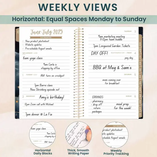 bloom daily planners 2025-26 Academic Planner, Soft Cover, 4" x 6", Midnight Sky {4}