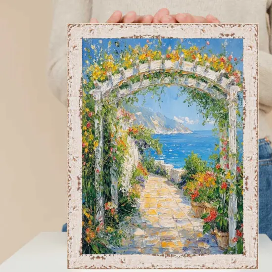 Slim White Creme Chabi Chic Farmhouse Rustic Picture Frame 30x40 frame {7}