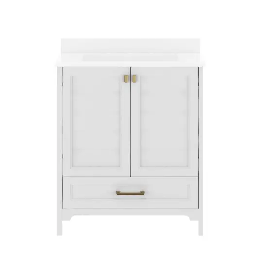Merrick Lane Argos Single Sink Bathroom Vanity with Undermount Basin, Soft-Close Cabinet, Easy-Glide Drawer, and Carrara Marble Finish Countertop {5}