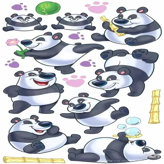 Sticko Rolly Polly Panda Glitter Stickers {1}