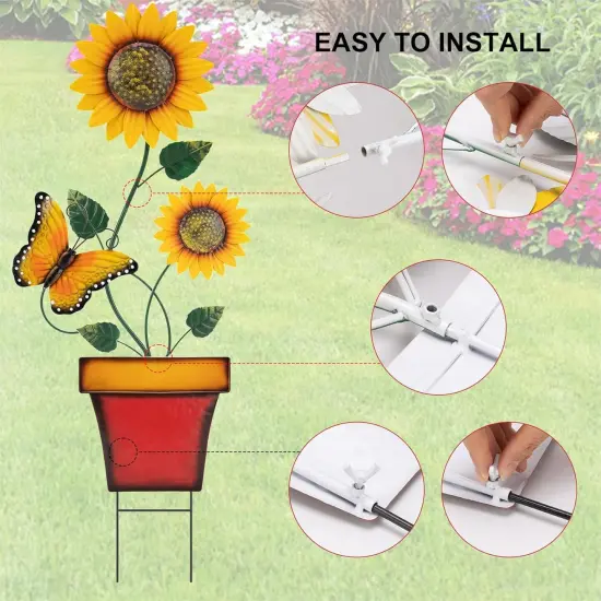Spring Sunflower Decorative Garden Stake Yard Decor {5}