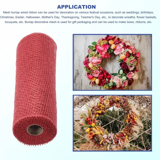 Poly Burlap Mesh for Wreath, Decorative Mesh Fabric Ribbon {4}