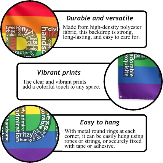 Pride Decorations Happy Pride Backdrop Gay Pride Banner LGBT Pride Day Pride Month Rainbow Decor Pride Decorations for Home {2}