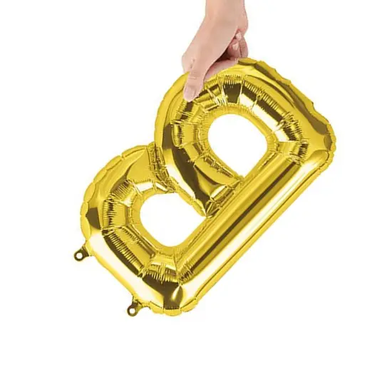 NorthStar Balloons&reg; 16" Gold Letter B Balloon Air Fill Only Foil Mylar {3}