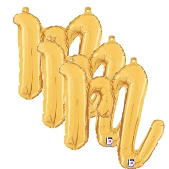 Betallic&reg; 14 inch Script Letter M Gold Air Fill Only {3}