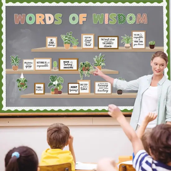 63pcs Bookshelf Bulletin Board Decorations - Plant {4}