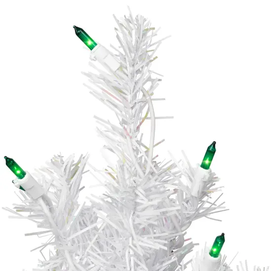 Northlight Pre-Lit Medium White Pine Artificial Christmas Tree -2' - Green Lights {5}